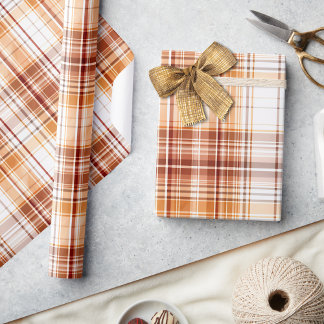  jaren 70 Bruin Plaid Boerderij Lux Kerst Cadeaupapier