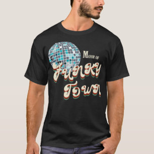  jaren 70 Burgemeester van Funky Town Disco Ball R T-shirt