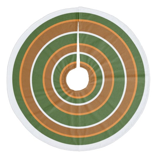 jaren '70: Groene, Oranje, bruine kerstboomrok Fleece Kerstboom Rok (Voorkant)