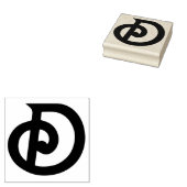 jaren 70 Letter D Monogram Rubber Art Stamp Rubberstempel (Gestempeld)