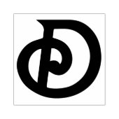 jaren 70 Letter D Monogram Rubber Art Stamp Rubberstempel (Afrduk)