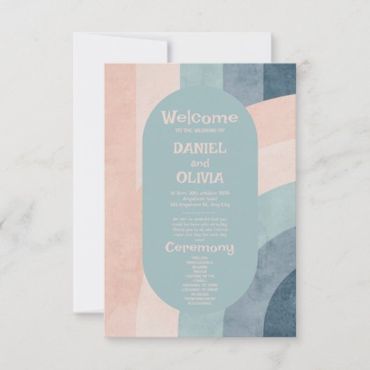 jaren 70 Rainbow Wedding Programma's (Voorkant)