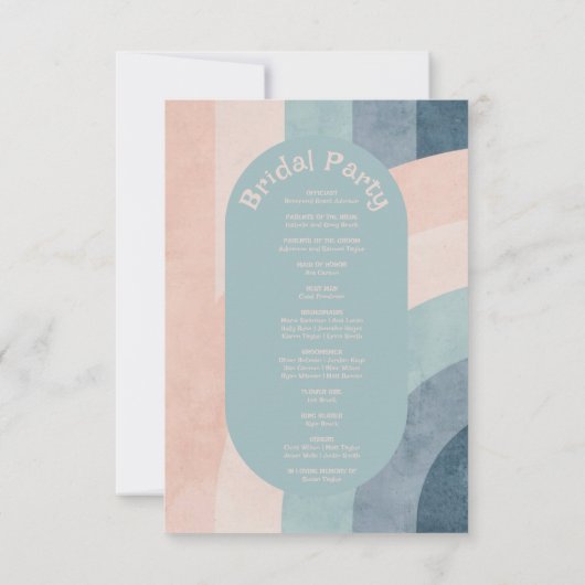 jaren 70 Rainbow Wedding Programma's (Achterkant)