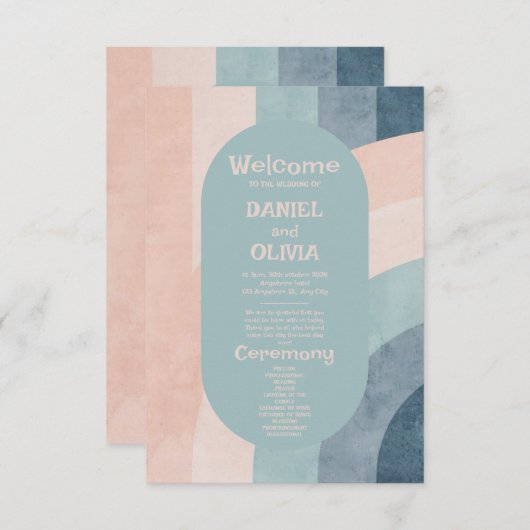 jaren 70 Rainbow Wedding Programma's (Voorkant / Achterkant)