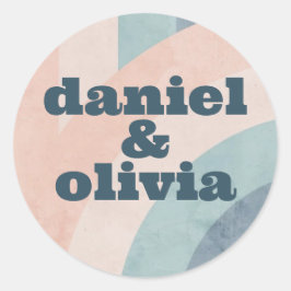 jaren 70 Rainbow Wedding Ronde Sticker