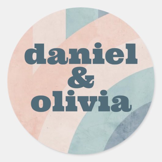  jaren 70 Rainbow Wedding Ronde Sticker (Voorkant)