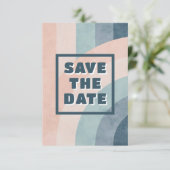 jaren 70 Rainbow Wedding Save The Date (Staand voorkant)