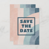 jaren 70 Rainbow Wedding Save The Date (Voorkant / Achterkant)