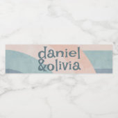  jaren 70 Rainbow Wedding Waterfles Etiket (Enkel label)