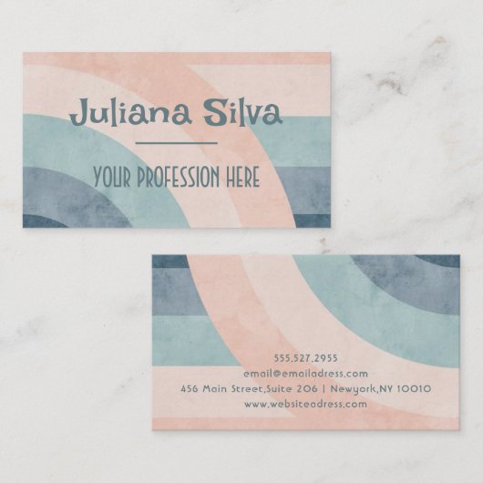  jaren 70 regenboog visitekaartje (Voorkant / Achterkant)