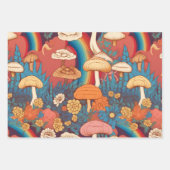  jaren 70 Retro Hippie Stijl Paddenstoel Boho Set  Inpakpapier Vel (Voorkant 3)