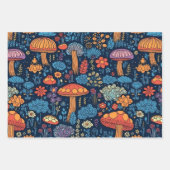  jaren 70 Retro Hippie Stijl Paddenstoel Boho Set  Inpakpapier Vel (Voorkant 2)