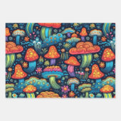  jaren 70 Retro Hippie Stijl Paddenstoel Boho Set  Inpakpapier Vel (Voorkant)