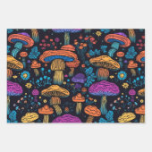 jaren 70 Retro Hippie Stijl Paddenstoel Boho Set Inpakpapier Vel (Voorkant 3)