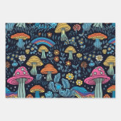 jaren 70 Retro Hippie Stijl Paddenstoel Boho Set Inpakpapier Vel (Voorkant 2)