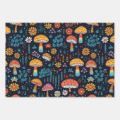 jaren 70 Retro Hippie Stijl Paddenstoel Boho Set Inpakpapier Vel (Voorkant)