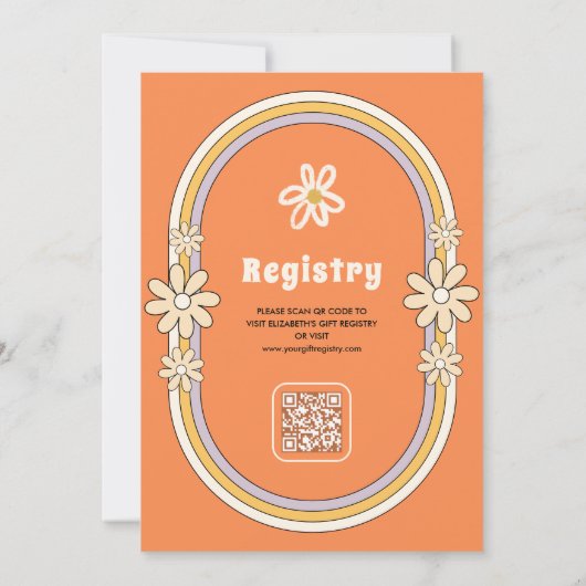  jaren 70 Retro Kleurrijke Groovy Baby shower Kaart (Achterkant)