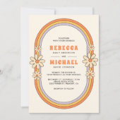 jaren 70 Retro Kleurrijke Groovy Lijst bruiloft Kaart (Voorkant)