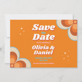 Jaren 70 Save The Date Huwelijk Retro Vintage