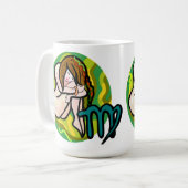 jaren '70 stijl Maagd met Symbool Koffiemok (Voorkant links)