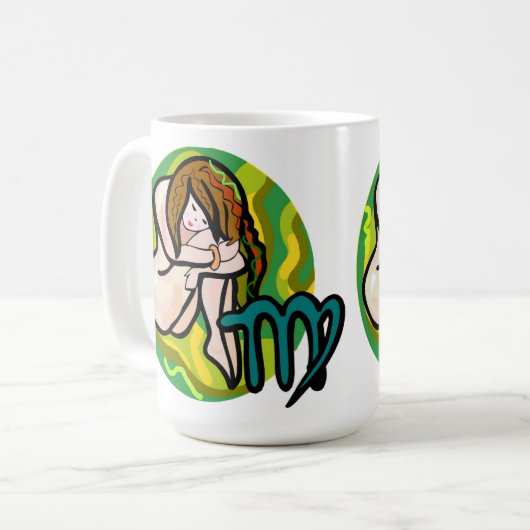 jaren '70 stijl Maagd met Symbool Koffiemok (Voorkant links)