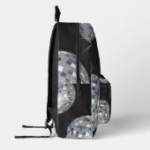  jaren 70 stijl zilveren discobal bedrukte rugzak (Links)