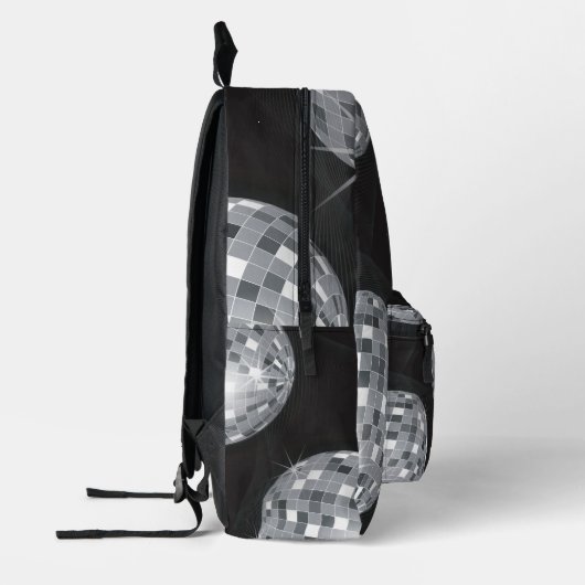  jaren 70 stijl zilveren discobal bedrukte rugzak (Links)