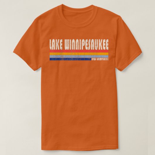  jaren '70 Stijlmeer Winnipesaukee NH T-shirt (Design voorkant)