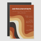  jaren '70 Verbrande Sinaasappel Abstracte herfst  Magnetische Uitnodiging (Voorkant / Achterkant)