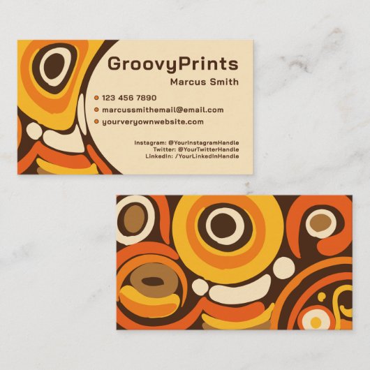 jaren '70 visitekaartje (Voorkant / Achterkant)