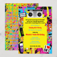 Jaren 80 1980s Gele Retro Thema Verjaardagsfeest E
