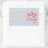 jaren '80 draaischijf-telefoon rechthoekige sticker (Tas)