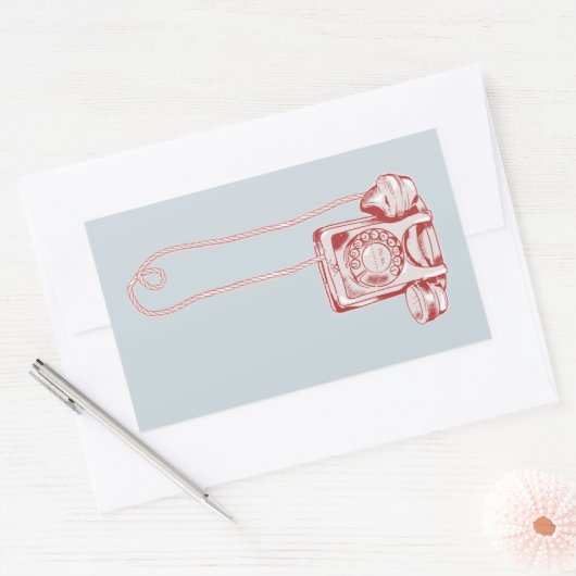 jaren '80 draaischijf-telefoon rechthoekige sticker (Envelop)