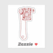 jaren '80 draaischijf-telefoon sticker (Vel)