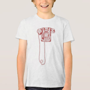 jaren '80 draaischijf-telefoon Tri-Blend shirt