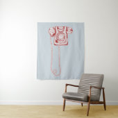 jaren '80 draaischijf-telefoon wandkleed (In situ)