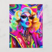 jaren '80 Drag Queen Briefkaart (Voorkant)