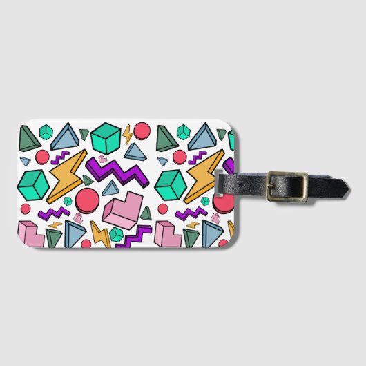 jaren '80 esthetische retro bagagelabel (Voorkant (horizontaal))