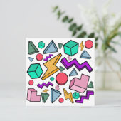 jaren '80 esthetische  retro bedankkaart (Staand voorkant)