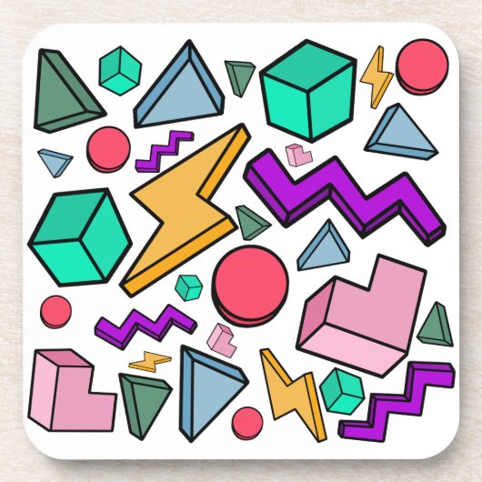 jaren '80 esthetische  retro bier onderzetter (Voorkant)