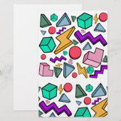 jaren '80 esthetische  retro briefpapier (Voorkant / Achterkant)