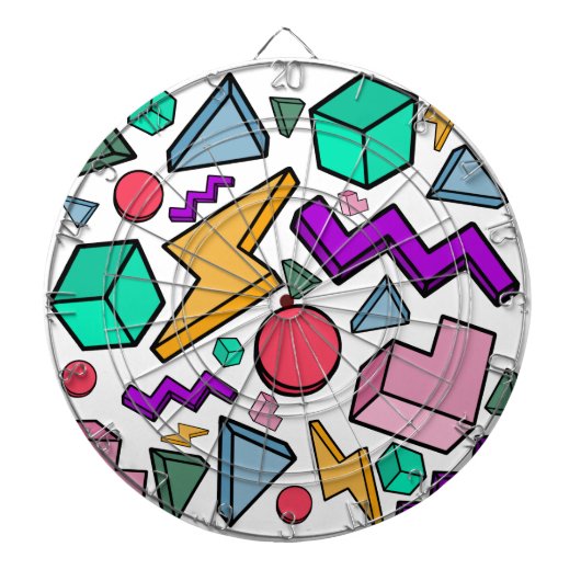 jaren '80 esthetische  retro dartbord (Voorkant)