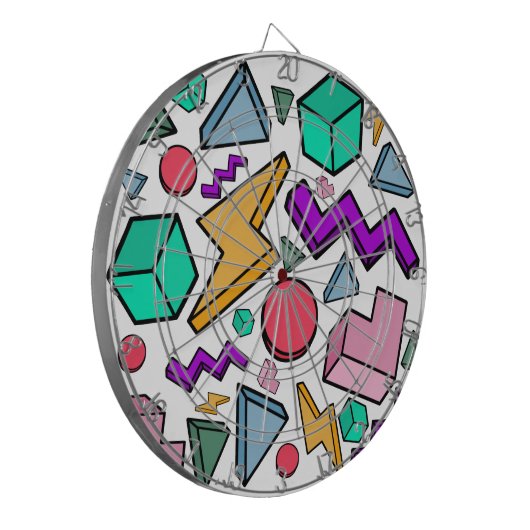 jaren '80 esthetische  retro dartbord (Voorkant Links)