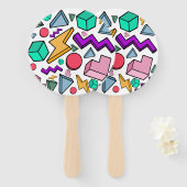 jaren '80 esthetische  retro handwaaier (Voorkant en achterkant)