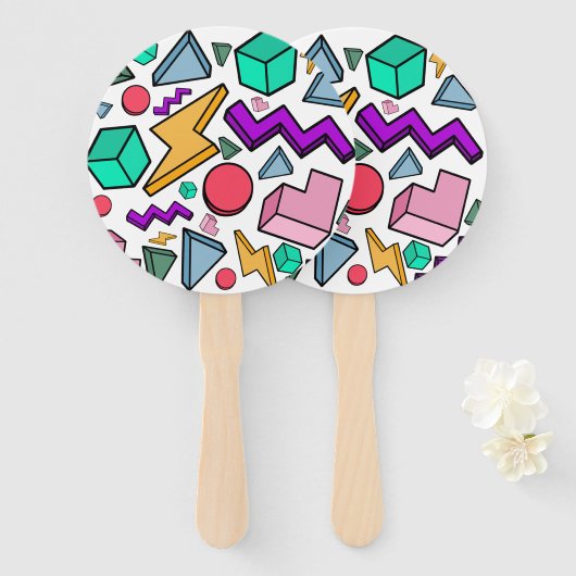 jaren '80 esthetische retro handwaaier (Voorkant en achterkant)