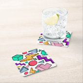 jaren '80 esthetische retro kartonnen onderzetters (Insitu)