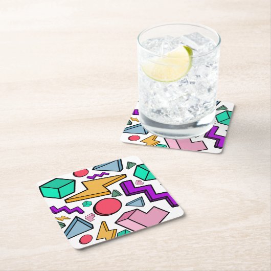 jaren '80 esthetische retro kartonnen onderzetters (Insitu)