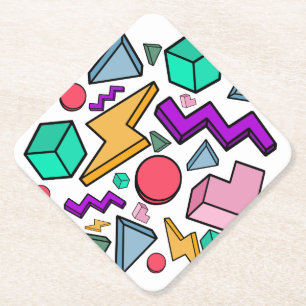 jaren '80 esthetische retro kartonnen onderzetters