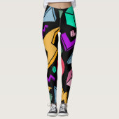 jaren '80 esthetische  retro leggings (Voorkant)