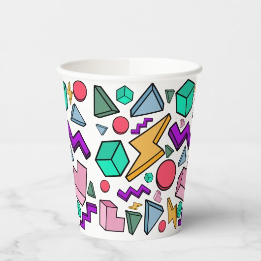 jaren '80 esthetische  retro papieren bekers (Links)